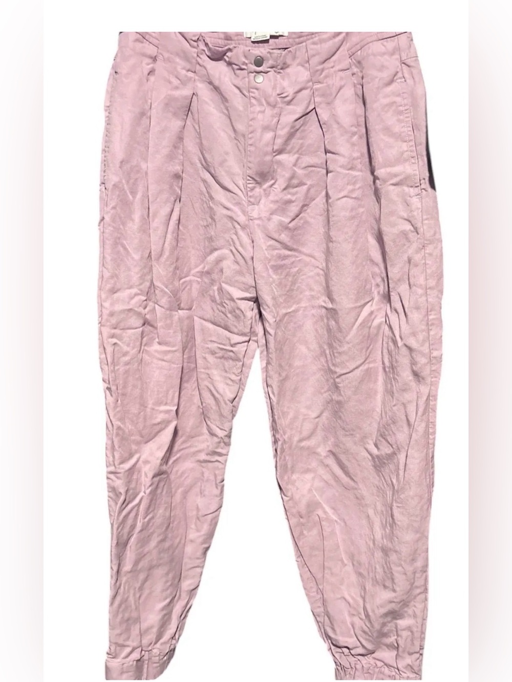 Anthropologie Dusty Rose High-Rise Pleated Jogger Trousers